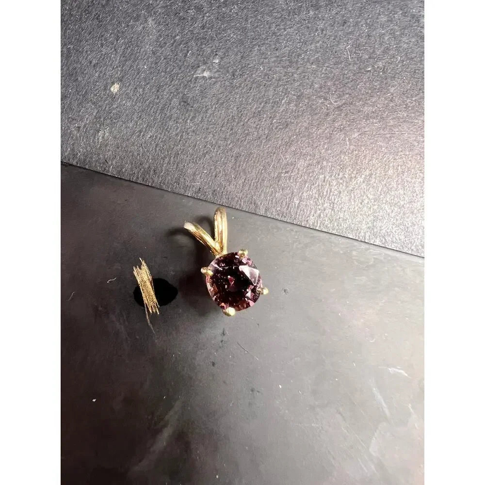 14k gold Violet purple spinel pendant